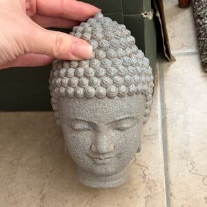 Gray Buddha Head Sculpture